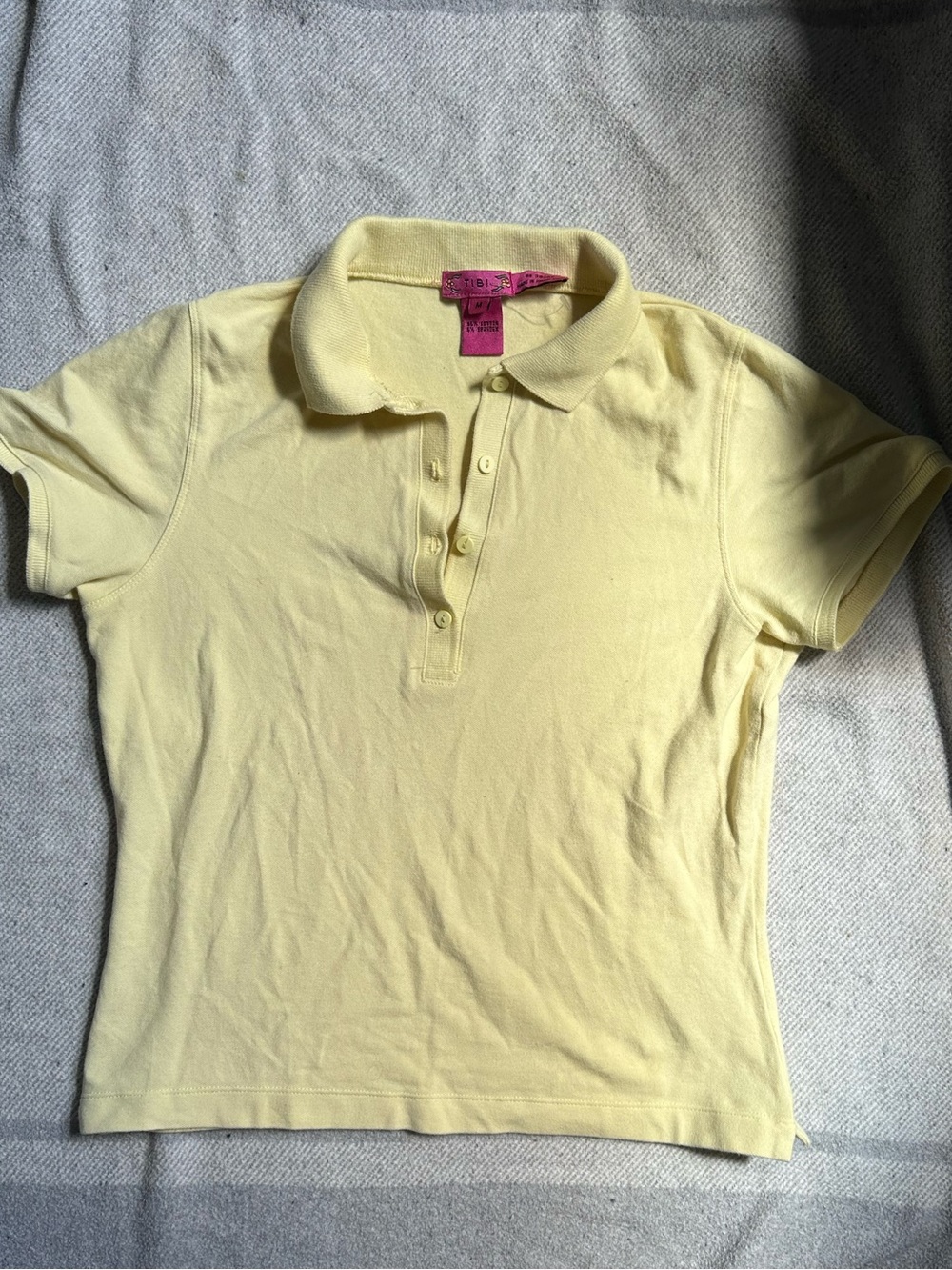 Tibi Vintage y2k Yellow Polo Top - Tibi